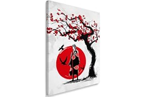 Feeby Tableau Ninja under the Sun Anime Manga 40x60 cm 1 pièce Tableaux Tableau Mural Image Photo Moderne Décoration Murale Artistique Photographie Design Salle des jeunes Salon DDJVigo Rouge Gris