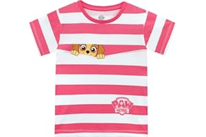 Koszulka Paw Patrol dla dziewcząt | Skye Paskowana Bawełniana Koszulka | Letnie Ubrania dla Dziewcząt