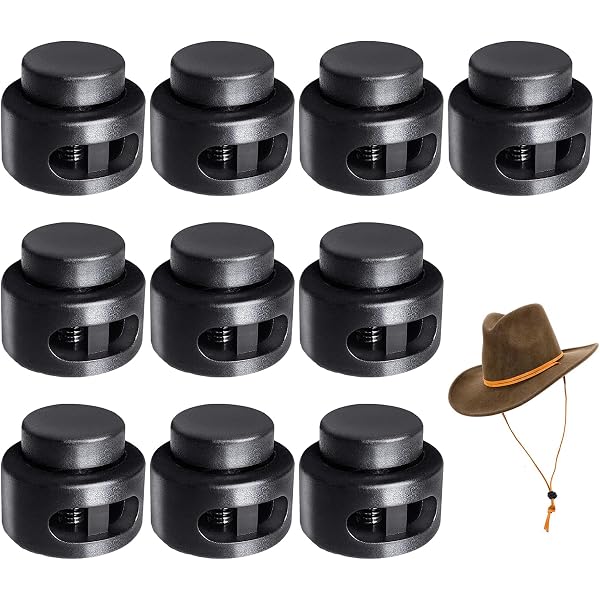 9pcs Arrêt De Cordon Plastique Noir - Serrure Cordon à Ressort 6mm Pour Vêtements Et Sacs