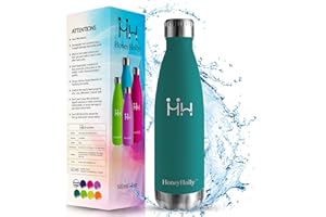 HoneyHolly Botella de Agua Acero Inoxidable 350/500/650/750ml, Aislamiento de Vacío de Doble Pared, Botellas de Frío/Caliente, sin bpa Botella Reutilizable para niños Sport Gimnasio Trekking Bicicleta