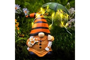 ‎LIFEMET lifemet Solar Gartenzwerg Gartendeko Figuren - Lustig aus Kunstharz Zwerge Garten Deko Draußen Wetterfest mit LED Solarlaterne, Gartendeko Gartenleuchte für Außen Hof Balkon Terrasse