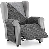 Textilhome - Salvadivano Copripoltrona Trapuntato MALU - RELAX / 1 posti - REVESIBLE. Colore Grey