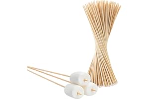 ‎BIGDEAN BigDean 100 Lagerfeuerspieße 90 cm aus Bambus - Holzspieße XXL Stöcke Grillspieße Schaschlikspieße Bambusspieße Stockbrot Spieße - Ideal für Marshmallows & Würstchen