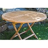 Circular Folding Teak Patio Table 1.2m