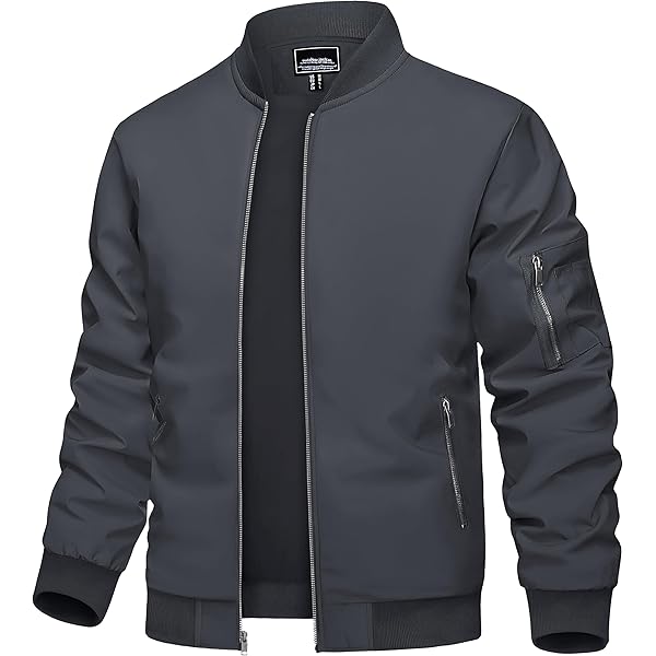 EKLENTSON Mannen Casual Katoen Militaire Bomber Jas Winter Bovenkleding Windjack Cargo Jas Multi Zakken, Grijs, XL