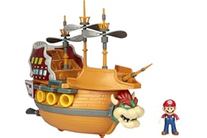 SUPER MARIO Deluxe Bowsers Airship Playset with Mario Action Figure