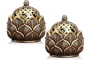 FEMONGY Quemador de Incienso Lotus, 2 Piezas Quemador Incienso Soporte Incienso Porta Incienso Quemador de Incensario Vintage para Casa Oficina Casa de Te Decoración, 4cm