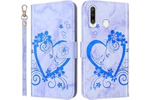 CASAFUNY Funda para Huawei P30 Lite / P30 Lite New Edition, Carcasa Protectora Libro de Cuero con Tapa y Cartera Cierre Magnético Flip Folio Carcasa Función de Soporte para Huawei P30 Lite, Azul