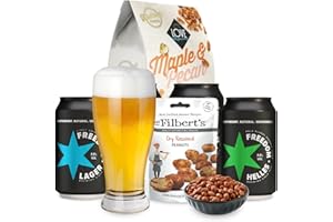 SEDOL Pub Snacks & Beer Hamper Gift - Lager, Helles, Popcorn & Roasted Peanuts - Savoury Snacks Hamper & Craft Beer Gift Set - Anniversary Birthday Christmas Hamper Gifts for Him - Beer Gifts for Men