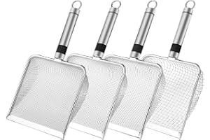 Soil Sifter for Gardening, Potting Sieve Scoop, Composting Mesh Tool Set, 11.42x5.51x3.94 Inches, 4-Piece Handheld Design, Ergonomic Grip Handle, Beach Combing, Landscaping