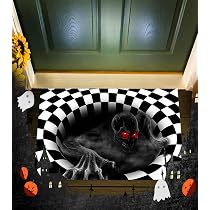 EULAPGOE Paillasson Halloween, Horreur Clown Égout Effrayant, Paillasson Drôle 3D, Décoration