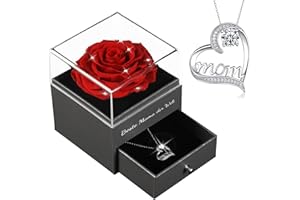 QINQINXIN Muttertagsgeschenk Beste Mama der Welt - Geschenk für Mama| Ewige echte Rose Forever Rose Blumen für Frauen | Beste Mama der Welt | Süße Geschenke für Mama Nan Oma | Muttertag Geburtstagsgeschenke
