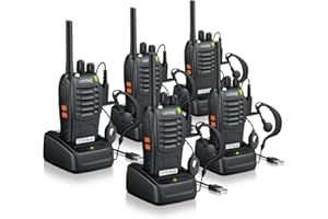 ESYNiC 5PZ Walkie Talkie Ricaricabile VOX Radio PMR446MHz 0.5W Frequenza Civile 5X Ricetrasmittente Portatile 16 Canali Singola Banda Woki Toki con USB Caricabatterie per Negozi Sopravvivenza