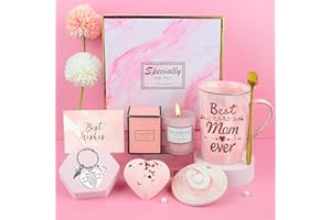 COYBTO Regalos para Mamá, 12oz Taza De Café Cerámica, Regalos Originales para Mamá, Taza De Regalo Mujer con Calcetines y Guantes, Ideas Divertidas Regalo Gris para Mamá (Pink)
