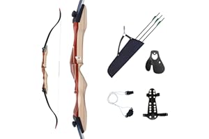 Franks-Castle Bow Set Beginner Set Recurve Bow Ragim Wildcat Black 70 inches with Accessories and Carbon Arrows
