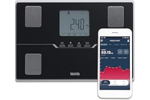 TANITA BC-401 Balance intelligente de composition corporelle familiale compacte noire avec application pour le suivi de la condition physique