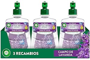 Air Wick Active Fresh Spray Automatico Sin Aerosol - Ambientador para casa con aroma a Lavanda - Pack de 3 Recambios (228mlx3)