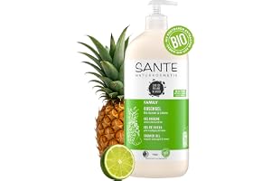 Sante Naturkosmetik uppfriskande duschgel med citrusdoft, fuktgivande duschvård för smidig hud i familjestorlek, med ananas o