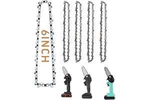 ROEOWENE 5pcs Cadenas de Motosierra de 6 Pulgadas Paso 1/4" Cadena de Sierra para Mini Motosierra 6 Pulgadas Eslabones 37DL Cadena de Repuesto para Tesouras de Podar Mini Chainsaw Chain