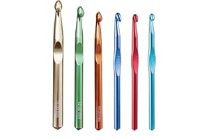 Knitiss Crochet Hooks Set, Large Aluminum Crochet Hooks Set 7mm, 8mm, 9mm,10mm, 12mm, 15mm, Big Standard Size for Chunky Yarn