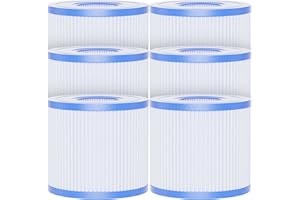 AQUALTRA Tipo D Cartucho Piscina Compatible con Tipo D, P57100102, P57000104, 95mm x 108mm Filtros de Piscina sobre el Suelo 6 Piezas