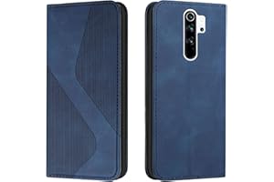 Mo-Somnus Funda para Xiaomi Redmi 9/Xiaomi Redmi 9 Power/Xiaomi Poco M2,Funda Carcasa de Cuero con Tapa Case, Cuero Billetera Carcasa Magnético con Cáscara de TPU, Ranura para Tarjeta (Azul)