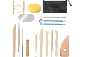 Quilax 17 Stück Töpferwerkzeug Set,Keramik Werkzeug,Modellierwerkzeug,DIY Kit,für Modellbau,Schnitzarbeiten,Weihnachten Kerzenherstellung,für Profis Anfänger