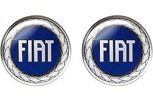 Fiat 21232 naklejki 3D, oficjalne logo, niebieskie, średnica 12 mm, 2 sztuki