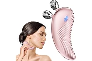TECEY Massaggiatore viso ，Gua Sha Viso Elettrico, 3 in 1 EMS Massaggiatore Viso Lifting, Dispositivo di Bellezza Lifting Viso，Doppio Mento Lifting Strumento Guasha Viso Motorizzato Senza Fili