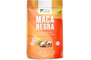 Energy Feelings Maca Negra en Polvo Peruana 500g, Potencia Energía y Vitalidad Íntimas, Maca Negra Pura Andina, Vegana, Sin Gluten, Orgánica, Rica en Proteínas, Hierro y Zinc
