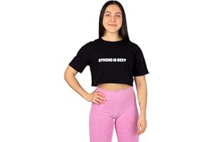 Dumbbeat Camiseta Crop Top de Mujer para Gimnasio y Casual de Corte Oversize - Ropa Deportiva Transpirable de Moda para Entrenamiento, Gym, Fitness, Culturismo, Bodybuilding, Powerlifting, Crossfit