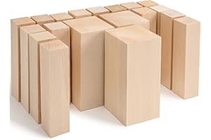 BeaverCraft BW19 klocki do rzeźbienia z drewna lipowego, zestaw niedokończonych klocków drewnianych, miękkie drewno lipowe do rzeźbienia, drewniany blok do rękodzieła i wybielania