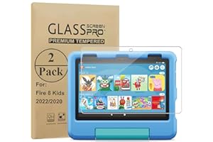 HunDun Pack of 2 Screen Protectors Compatible with 8 Kids 2024/2022/2020, Tempered Glass Screen Protector