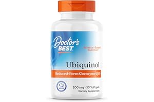 Doctor's Best, Ubiquinol, avec Kaneka QH Ubiquinol, 200 mg, 30 Capsules, Coenzyme Q10, Hautement Dosé, Sans Soja, Sans Gluten, Sans OGM