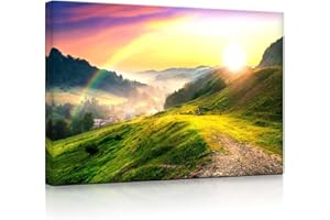 lightbox multicolor | LED Leuchtbilder | Französische Berglandschaft beim Sonnenuntergang | 80x60 cm | Fully Lighted