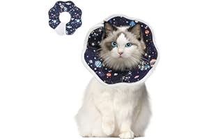 ComSaf Miękka obroża dla kotów, ochronna, regulowana obroża stożkowa dla zwierząt domowych po operacjach, wygodna, zapobiega lizaniu ran, nie blokuje widoczności