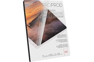ProProd - Pochettes de plastification brillantes/ Pré-perforé pour classeur (11 trous) / A4 2x125 microns , Pack de 100 - L'emballage peut varier