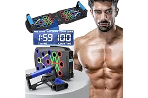FumyFumy liegestützgriffe liegestütze brett push up board, fitnessgeräte für zuhause calisthenics equipment fitness zubehör, liegestützbrett mit Zähl-Timer-Funktion