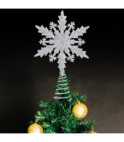 AWCIGG Puntale Albero Natale Oro Stella per Punta Albero di Natale 20