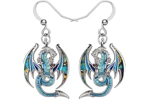 NEWEI Fantasía Pendientes Dragón Dangle Unique Dragon Joyería para Mujeres Niñas