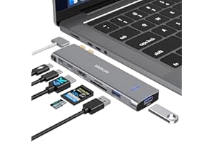 Adaptateur USB - C mokin pour MacBook Pro 20232022021, Adaptateur USB 7 - en - 2 MacBook Pro pour MacBook Pro/air m1m2m3, dongle Mac avec HDMI 4K, 2 USB 3.0, TF/SD, USB - C 100W et thunderbolt3