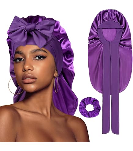 Cuffia Da Notte In Raso Per Capelli Lunghi Donna | 2 Tipi | Cofano Per Dormire Morbido