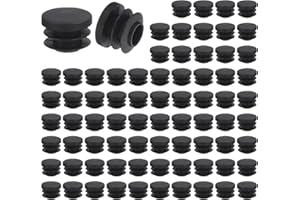 QUARKZMAN 76 Tapones Redondos de Plástico, Tapones de Extremo de Tubo Negro, Insertos de Patas de Muebles de 20mm (0.79 Pulgadas), Protección Deslizante para Silla, Estante
