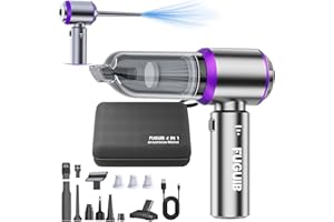 FUGUIB Aspirateur Voiture Sans Fil, Aspirateur à Main 4 En 1, RéGlage à 3 Vitesses,Moteur Sans Balais, Avec Aspiration Haute Puissance De 21000pa, Autonomie De 35 Minutes, Adapté Aux Voitures(Violet Argenté)