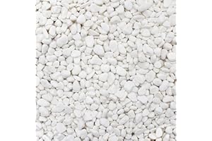 COPIEL Białe kamienie dekoracyjne, mały żwir ogrodowy, ziarniste kamyki rzeczne do akwarium, doniczki, wypełniania doniczek i dekoracji ogrodu 9-12 mm (1 kg/2,2 funta)