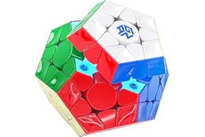 Bukefuno Megaminx MagLev UV V2 Speed Magic Cube Puzzle 120 magneti Megaminx Pentagonal Speed Cube magnetico senza adesivo rivestimento UV Base grigia