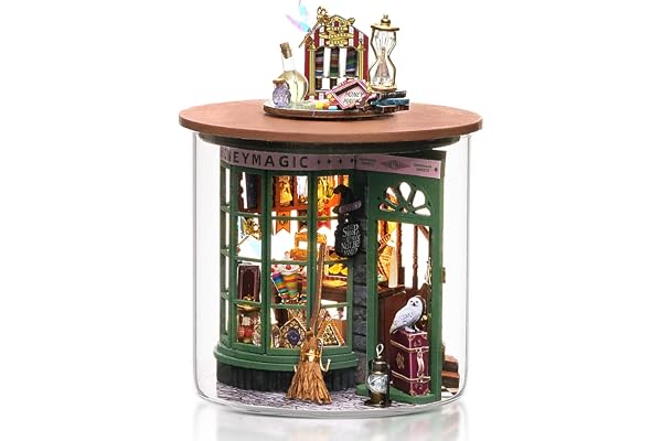 Cuteefun Kit Maison de Poupée DIY Mini, Kit de Bouteille de Rêve en Bois DIY avec Housse Anti Poussière, Artisanat pour Adultes, Chambre Créative à l'échelle 1: 100, Cadeaux Noël(Boutique Magique)