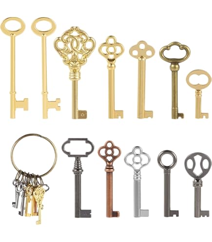 Antique Copper Skeleton Key - 2.4 Inch Hollow Barrel Vintage Key For Furniture & Collectibles