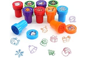 Kesote Stempel Kinder 10 Stempel Weihnachten Stempelset Mitgebsel Party Deko Geschenk Set für Adventskalender Füllung