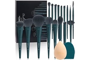 DUcare Makeup Brushes Set 17 Pcs with Brush Cleaning Mat and Makeup Sponge Professional Face Powder Eye Shadow Powder Liquid Cream Kit Gift Box